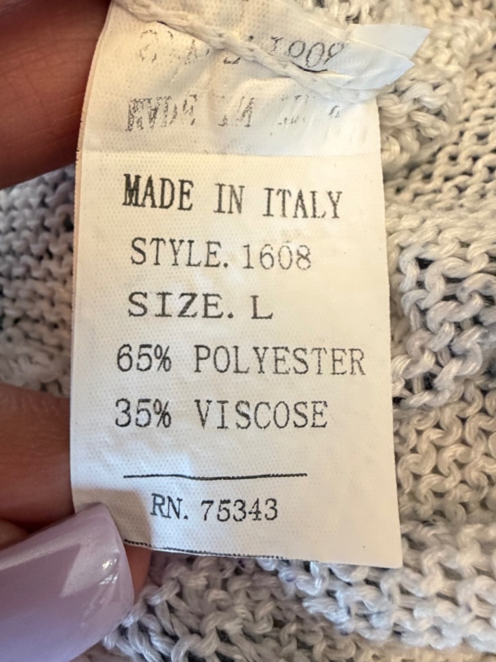 Luisa Ricci Italy Knit hite Butterfly Women's Batwing Sweater, Size Large - Picture 9 of 12